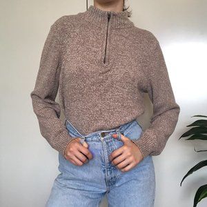 Vintage Cropped Turtleneck Pullover